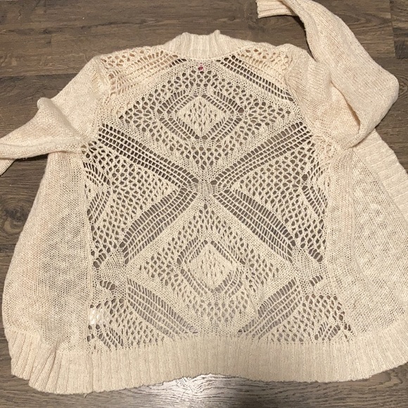 Open Weave Cream Sweater - Picture 2 of 4